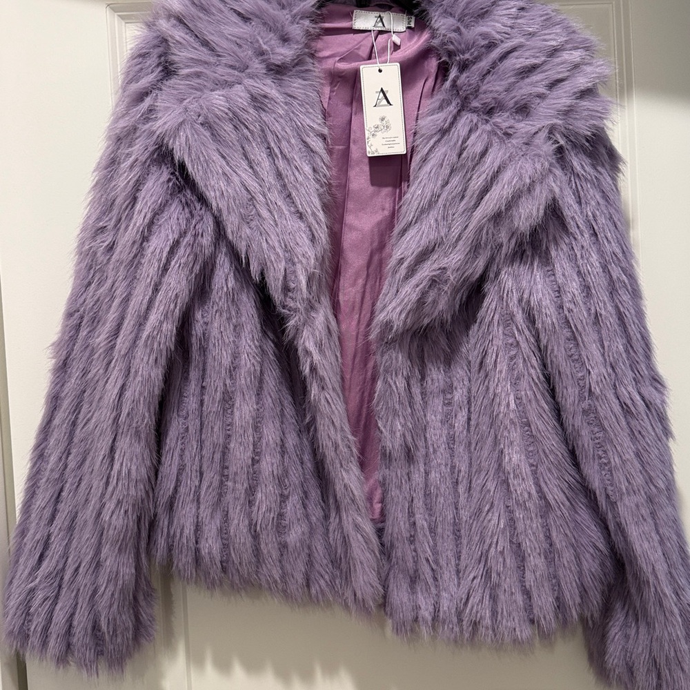 ShopEvelynne Lavender Faux Fur Jacket - Picture 8 of 8